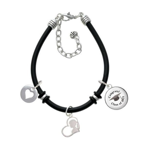Domed #Done Graduation Hat Custom Year Stainless Steel Heart Bead Charm Domed #Done Graduation Hat Custom Year Stainless Steel Heart Bead Charm